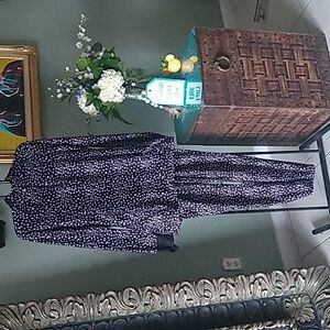 BCG black and white polka dot long sleeve workout top